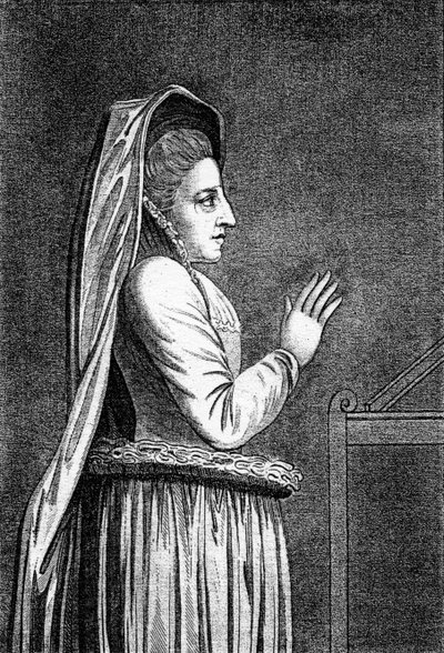 Lady Douglas, from her Monument in the Savoy Chapel, print made 1796 by English School